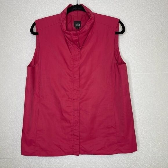 EILEEN Fisher Lightweight Nylon Zip Front Vest M - Picture 1 of 7